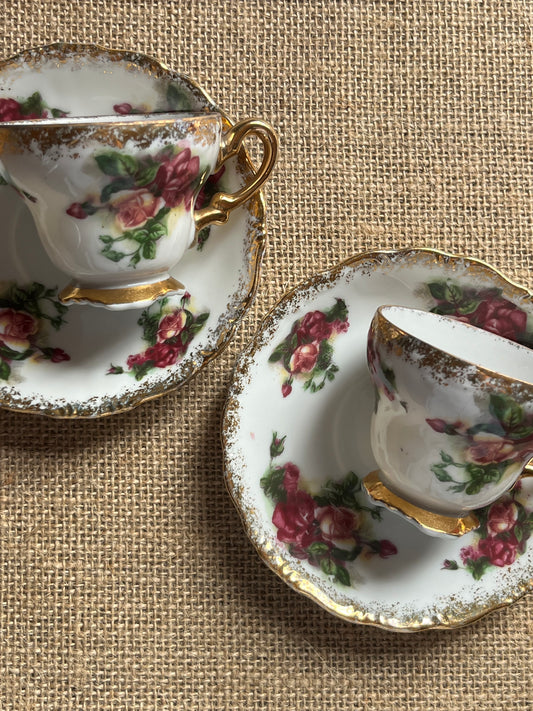 Mini Vinty Tea Cups - Set of Two